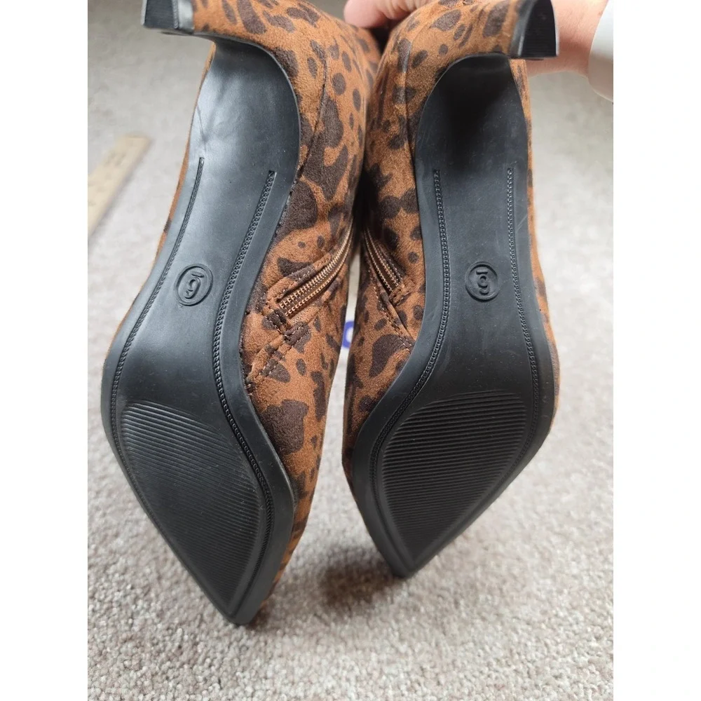 A New Day Womens Size 6 Leopard Print Knee High Boots Pointed Toe Heels NWT - Picture 5 of 7